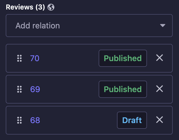 Multiple choices relational fields